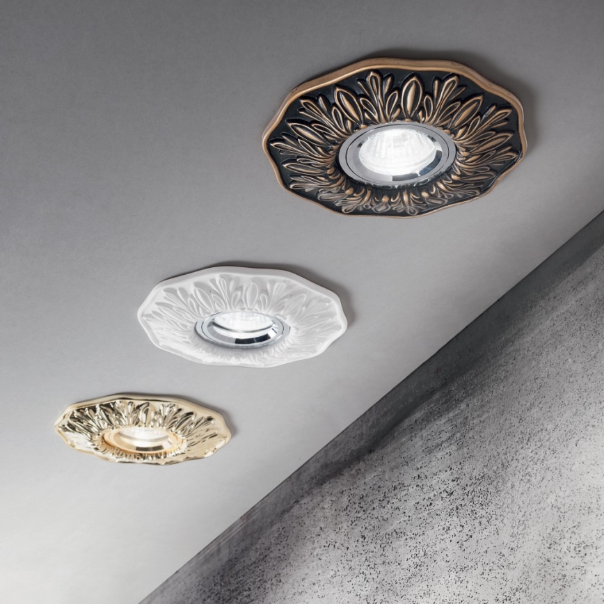 Ideal Lux - Podhledové svítidlo POLKA 1xGU10/50W/230V zlatá