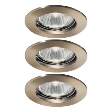 Ideal Lux - SADA 3x Podhledové svítidlo JAZZ 1xGU10/50W/230V pr. 7,7 cm bronzová