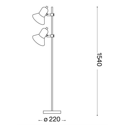 Ideal Lux - Stojací lampa 2xE27/60W/230V stříbrná