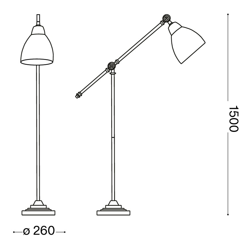Ideal Lux - Stojací lampa NEWTON 1xE27/42W/230V lesklý chrom