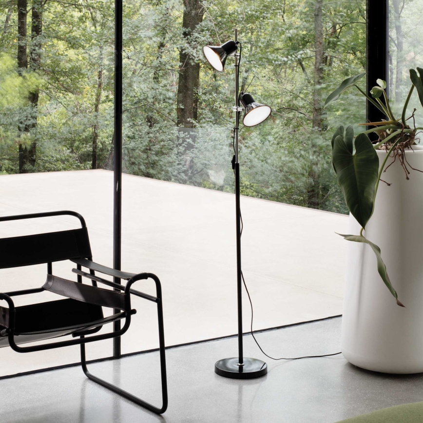 Ideal Lux - Stojací lampa POLLY 2xE27/60W/230V černá