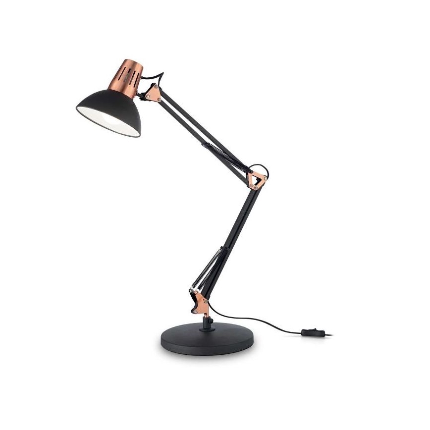 Ideal Lux - Stolní lampa WALLY 1xE27/42W/230V černá/měděná