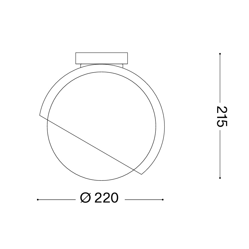 Ideal Lux - Stropní svítidlo BLOOM 1xE27/42W/230V pr. 22 cm černá