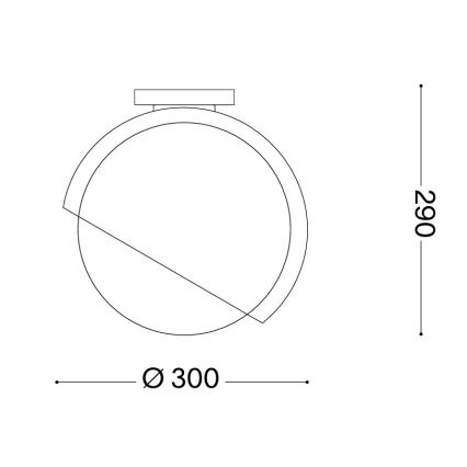 Ideal Lux - Stropní svítidlo BLOOM 1xE27/42W/230V pr. 30 cm černá