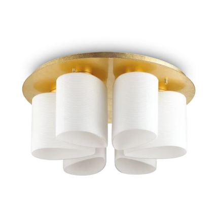 Ideal Lux - Stropní svítidlo DAISY 6xE27/52W/230V pr. 60 cm zlatá/bílá