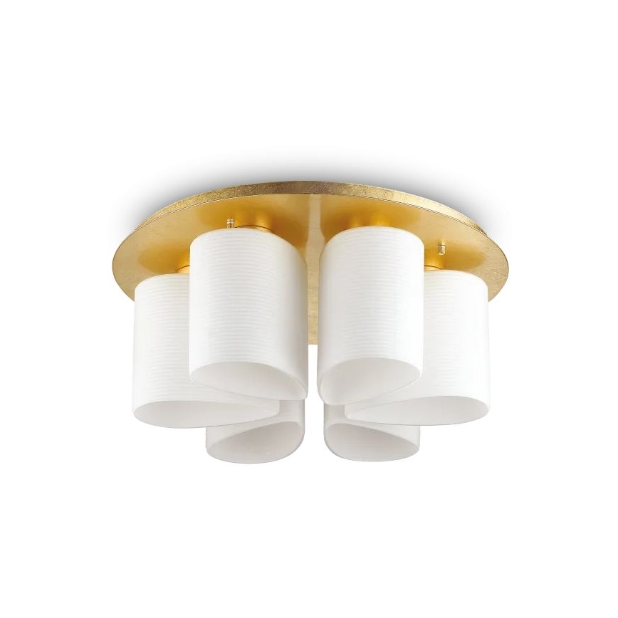Ideal Lux - Stropní svítidlo DAISY 6xE27/52W/230V pr. 60 cm zlatá/bílá
