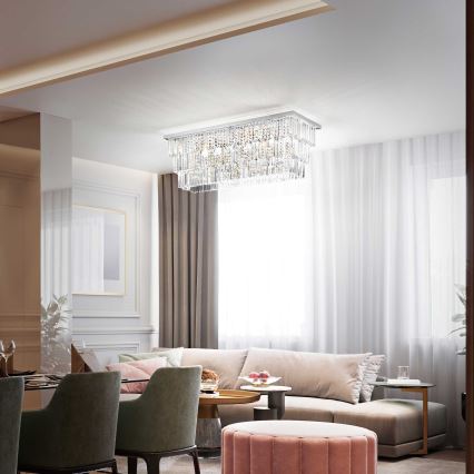 Ideal Lux - Stropní svítidlo MARTINEZ 8xE14/40W/230V lesklý chrom