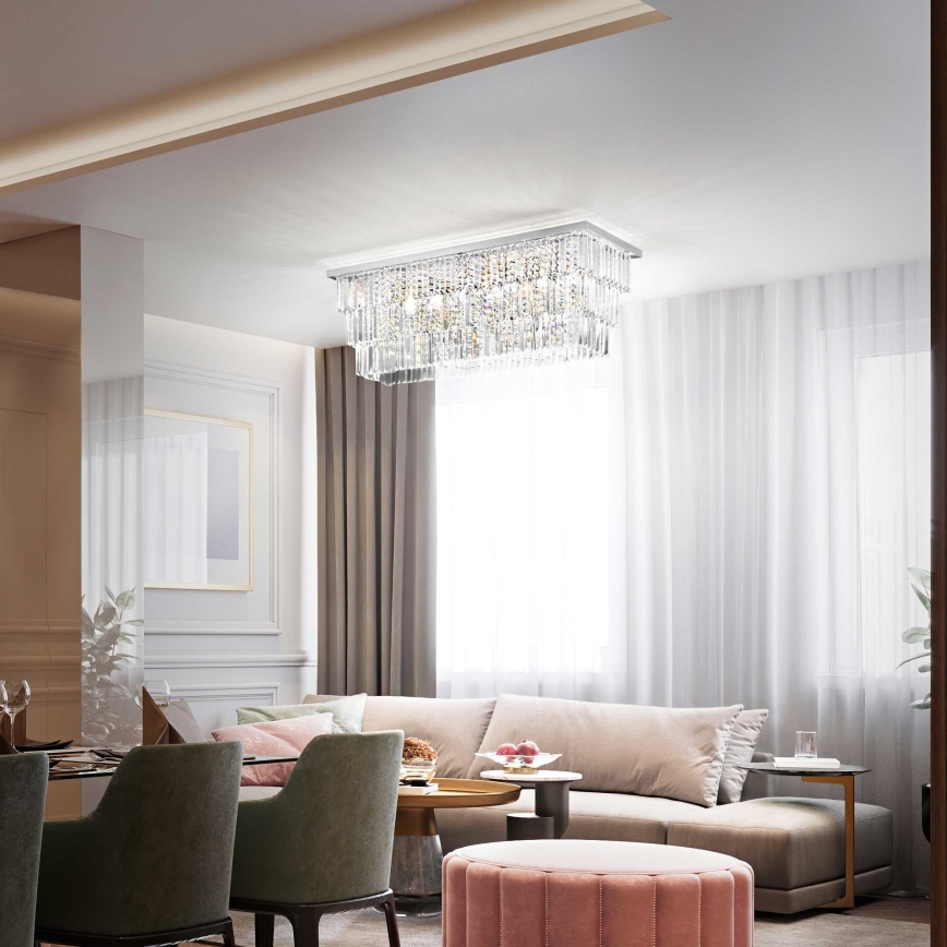 Ideal Lux - Stropní svítidlo MARTINEZ 8xE14/40W/230V lesklý chrom
