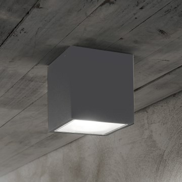 Ideal Lux - Venkovní bodové svítidlo TECHO 1xGU10/20W/230V 9x9 cm IP54 antracit