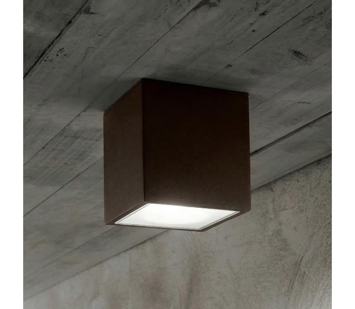 Ideal Lux - Venkovní bodové svítidlo TECHO 1xGU10/20W/230V 9x9 cm IP54 hnědá 251592
