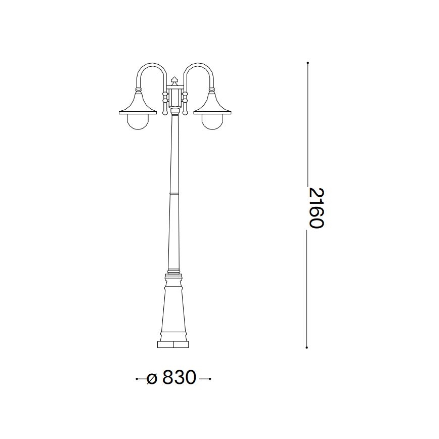 Ideal Lux - Venkovní lampa CIMA 2xE27/52W/230V 216 cm IP43 patina