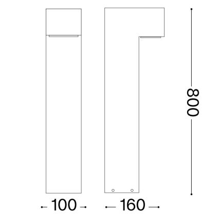 Ideal Lux - Venkovní lampa SIRIO 1xGX53/9W/230V 80 cm IP65 bílá