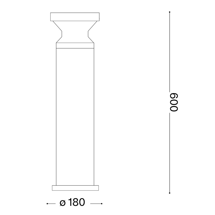 Ideal Lux - Venkovní lampa TORRE 1xE27/15W/230V 60 cm IP65 antracit
