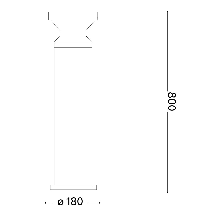 Ideal Lux - Venkovní lampa TORRE 1xE27/15W/230V 80 cm IP65 antracit