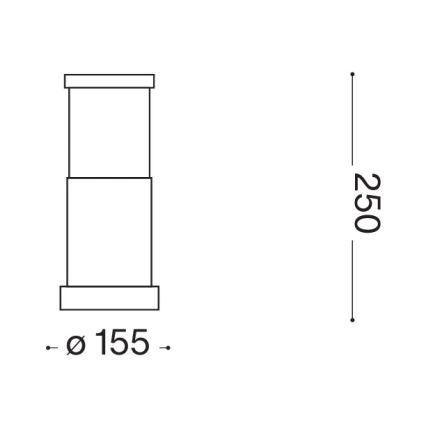 Ideal Lux - Venkovní lampa TRONCO 1xE27/42W/230V 25 cm IP65 černá