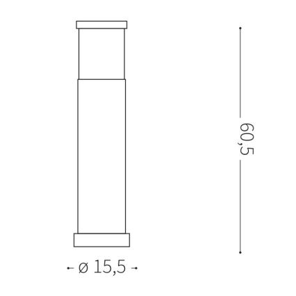 Ideal Lux - Venkovní lampa TRONCO 1xE27/42W/230V 60 cm IP65 antracit