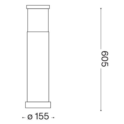 Ideal Lux - Venkovní lampa TRONCO 1xE27/42W/230V 60 cm IP65 šedá