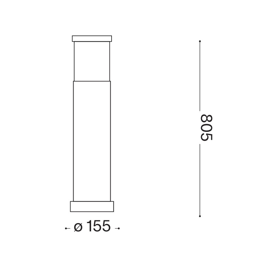 Ideal Lux - Venkovní lampa TRONCO 1xE27/42W/230V 80 cm IP65 černá