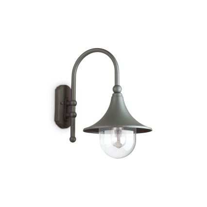 Ideal Lux - Venkovní nástěnná lampa CIMA 1xE27/52W/230V IP43 antracit