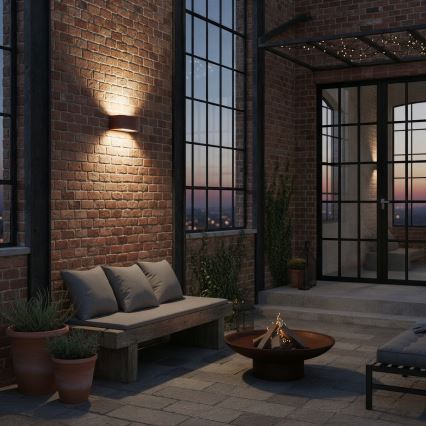 Ideal Lux - Venkovní nástěnné svítidlo ANDROMEDA 1xE27/60W/230V IP55 hnědá