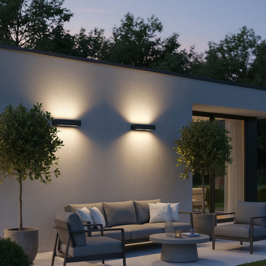 Ideal Lux - Venkovní nástěnné svítidlo ANDROMEDA 2xE27/60W/230V IP55 antracit