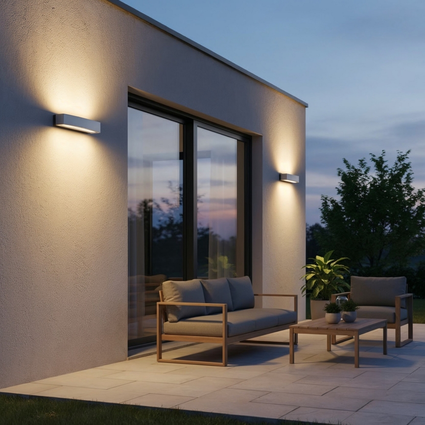 Ideal Lux - Venkovní nástěnné svítidlo ANDROMEDA 2xE27/60W/230V IP55 šedá