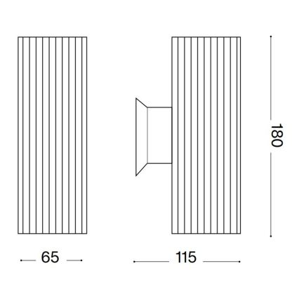 Ideal Lux - Venkovní nástěnné svítidlo BASE 2xGU10/28W/230V IP44 černá