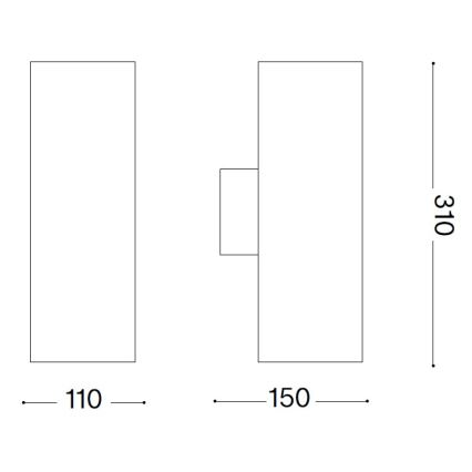 Ideal Lux - Venkovní nástěnné svítidlo GUN 1xE27/60W/230V 31 cm IP54 hnědá