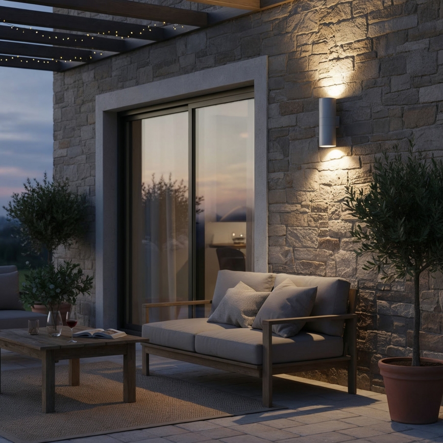 Ideal Lux - Venkovní nástěnné svítidlo GUN 1xE27/60W/230V 31 cm IP54 šedá