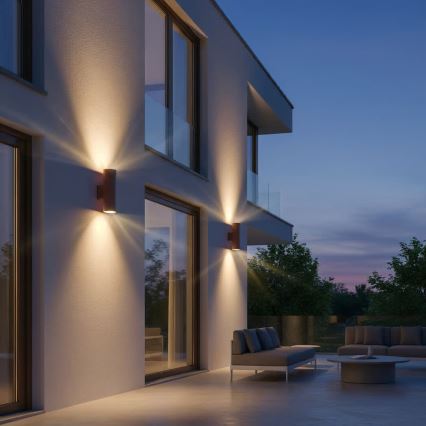 Ideal Lux - Venkovní nástěnné svítidlo GUN 1xGU10/35W/230V 21 cm IP44 hnědá