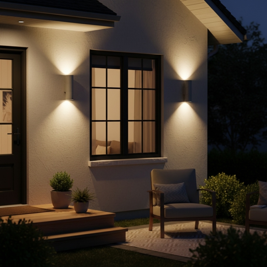 Ideal Lux - Venkovní nástěnné svítidlo GUN 1xGU10/35W/230V 21 cm IP44 šedá