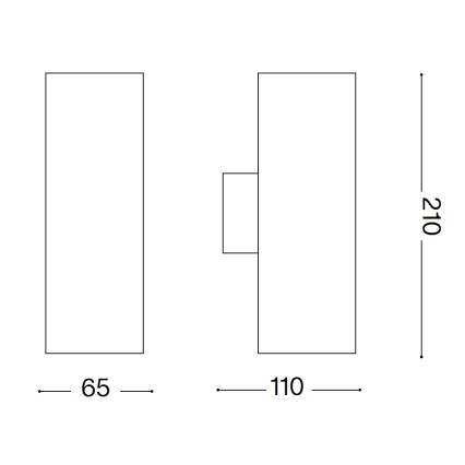 Ideal Lux - Venkovní nástěnné svítidlo GUN 1xGU10/35W/230V 21 cm IP44 šedá