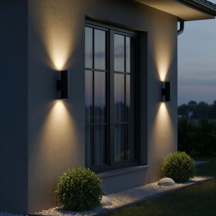 Ideal Lux - Venkovní nástěnné svítidlo GUN 2xGU10/35W/230V IP44 antracit