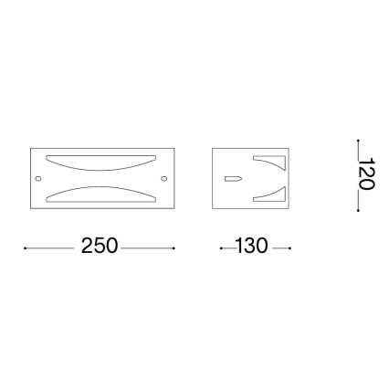 Ideal Lux - Venkovní nástěnné svítidlo REX 1xE27/60W/230V IP44 antracit
