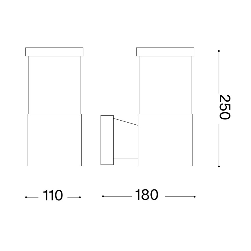 Ideal Lux - Venkovní nástěnné svítidlo TRONCO 1xE27/42W/230V IP44 černá