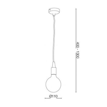 Ideal Lux 113302 - Závěsné svítidlo EDISON 1xE27/42W/230V