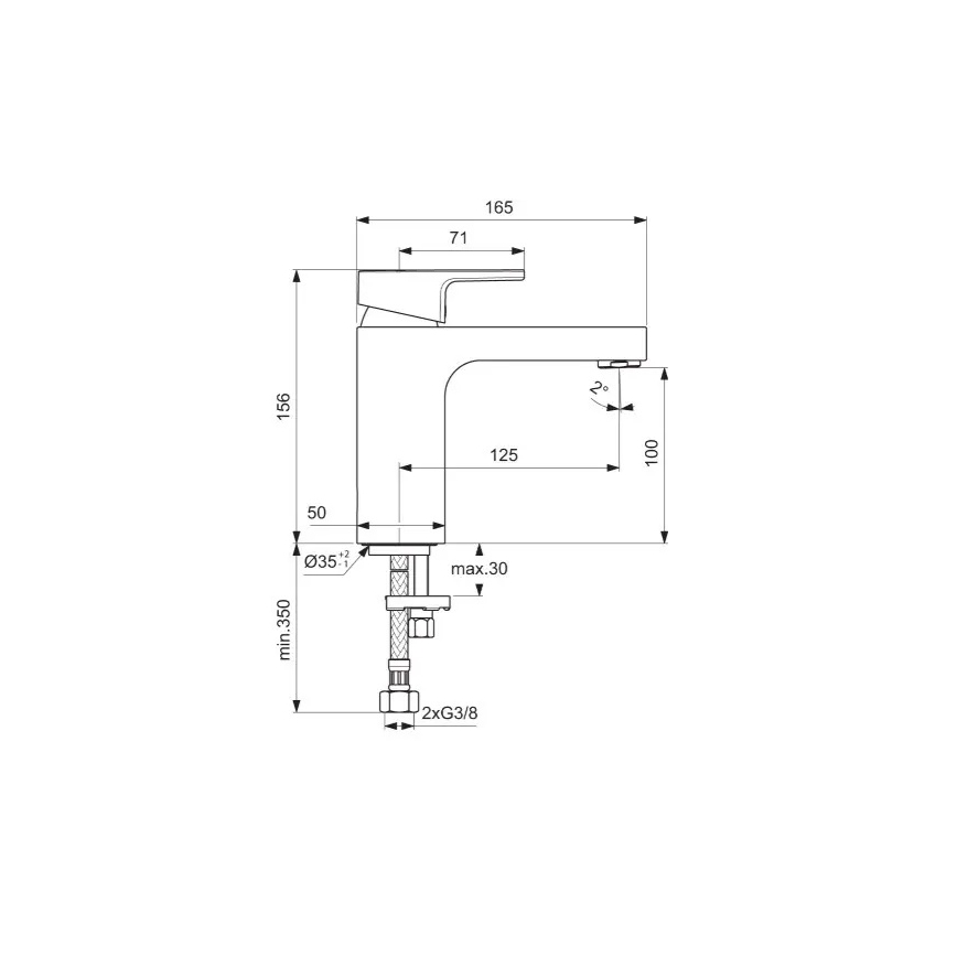 Ideal Standard A7105AA - Umyvadlová baterie EDGE 15,6 cm lesklý chrom