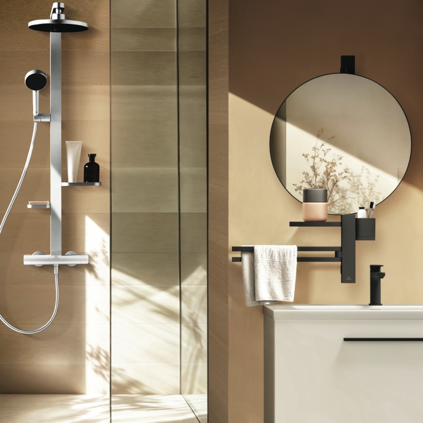Ideal Standard BD583SI - Sprchová sada s termostatickou baterií CERATHERM ALU+ matný chrom