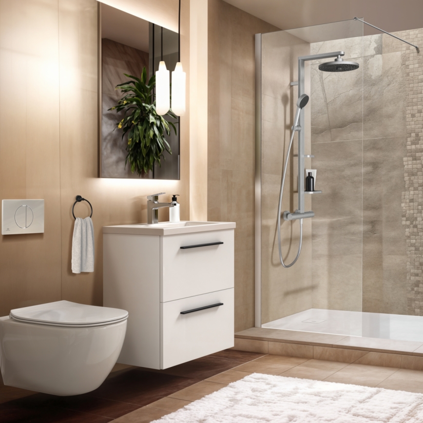 Ideal Standard BD583SI - Sprchová sada s termostatickou baterií CERATHERM ALU+ matný chrom