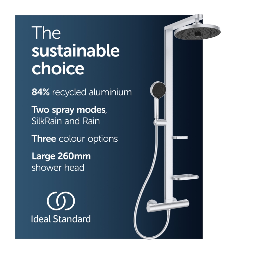 Ideal Standard BD583SI - Sprchová sada s termostatickou baterií CERATHERM ALU+ matný chrom