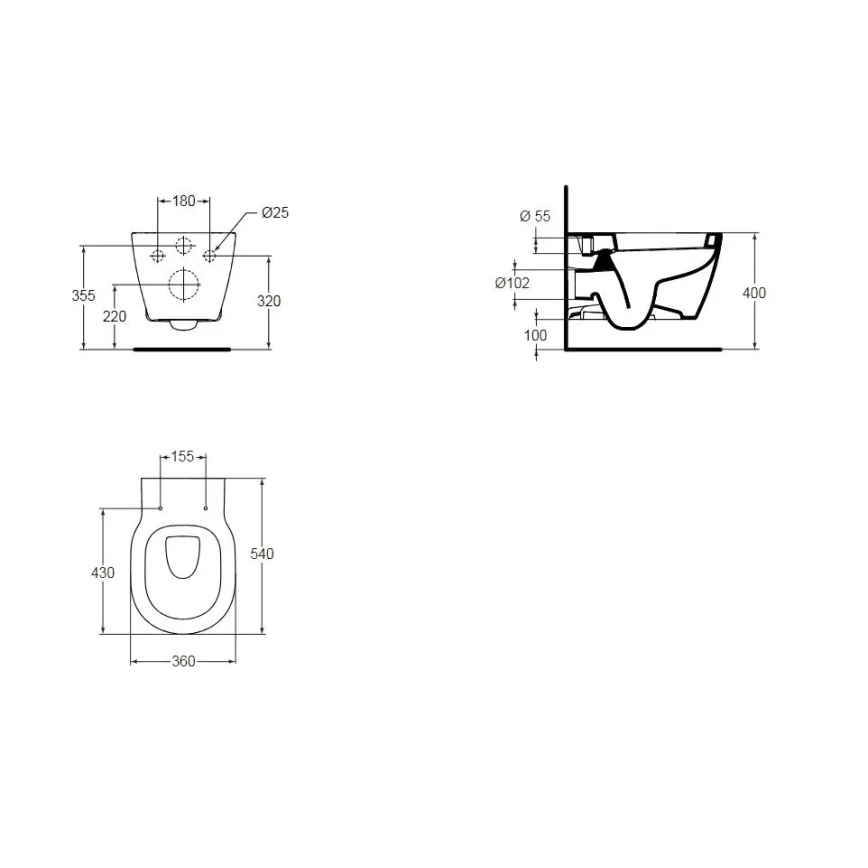 Ideal Standard E823201 - Závěsné WC CONNECT keramika/bílá