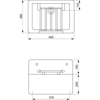 Ideal Standard S593901 - Závěsná výlevka s mřížkou DOURO 45,5x38 cm keramika/bílá