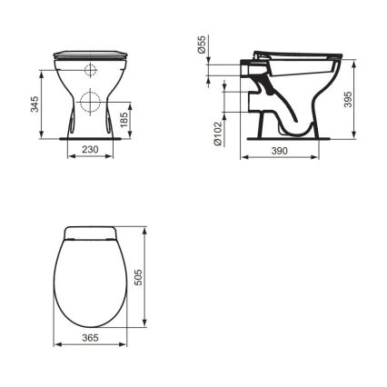 Ideal Standard W333101 - Stojící WC EUROVIT keramika/bílá