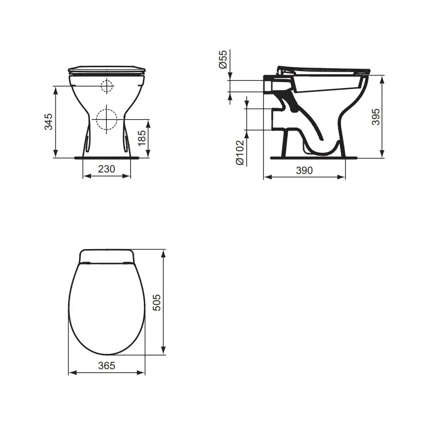 Ideal Standard W333101 - Stojící WC EUROVIT keramika/bílá
