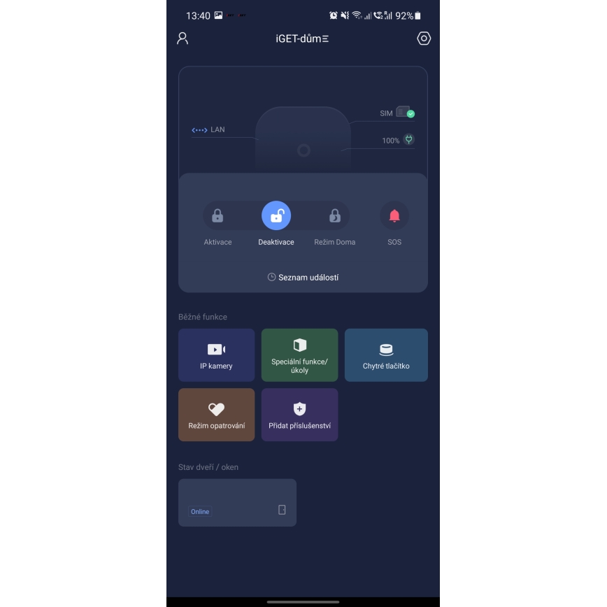 Inteligentní bezdrátový zabezpečovací systém 4G LTE/Wi-Fi/Ethernet/GSM