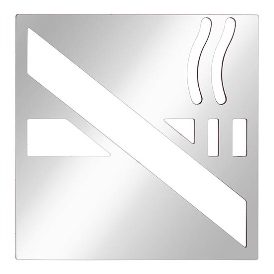 Ikona Kouření 12x12 cm nerez/stříbrná