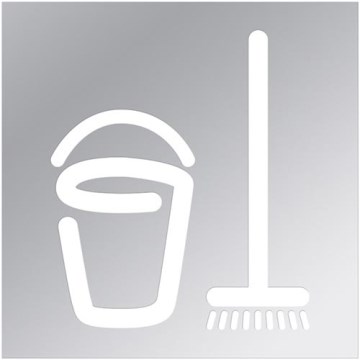 Ikona - Úklidová místnost 12x12 cm nerez/stříbrná