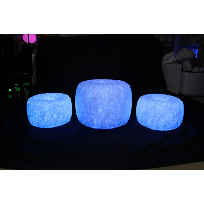 LED Nafukovací taburet s dálkovým ovladačem LED/5V/50cm