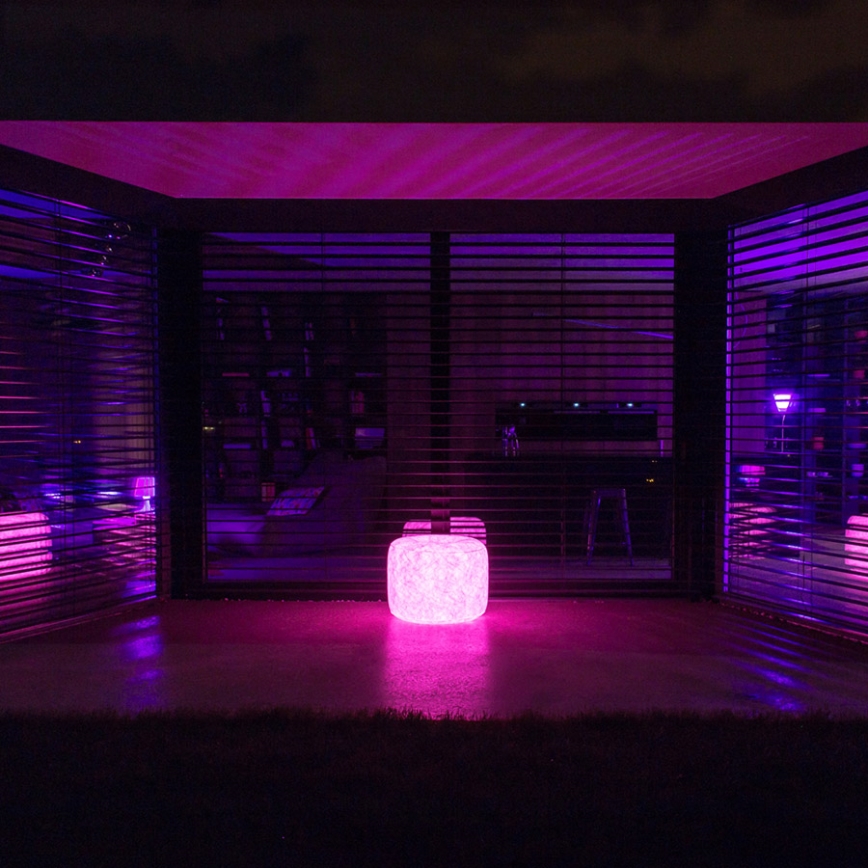 LED Nafukovací taburet s dálkovým ovladačem LED/5V/60cm