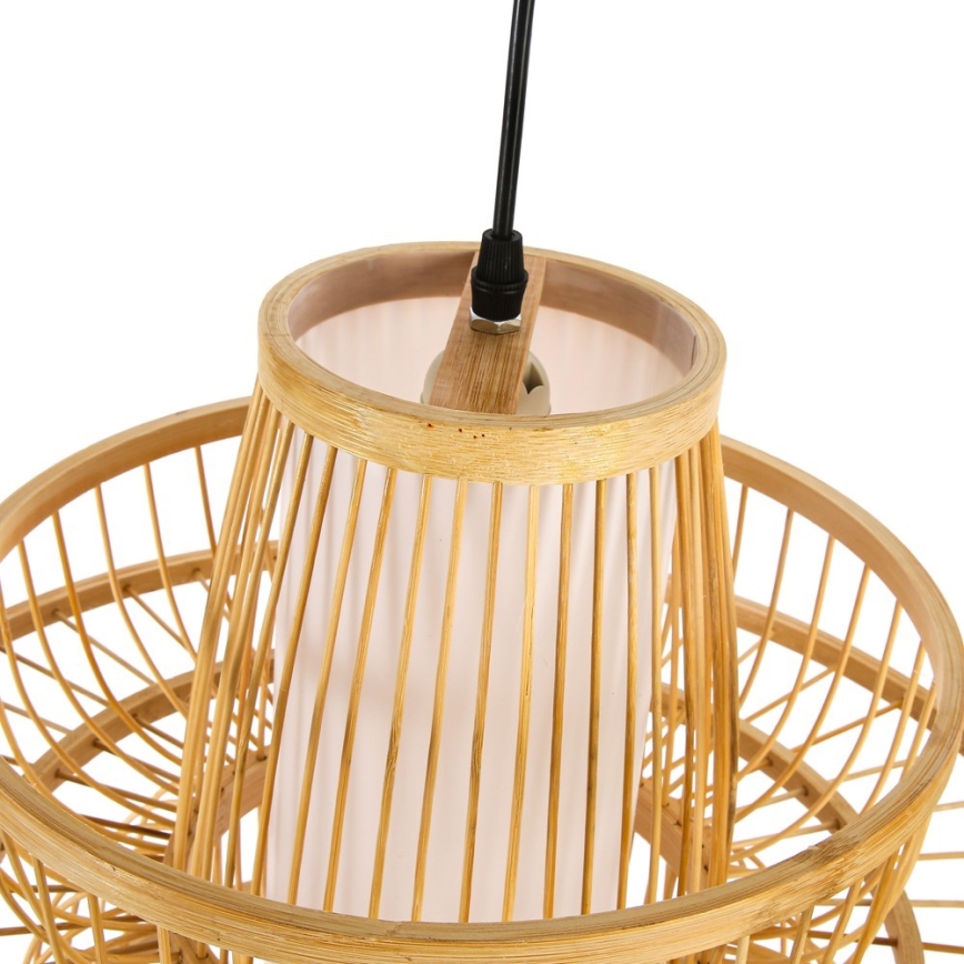 Lustr na lanku PINCHOS 1xE27/40W/230V pr. 45 cm bambus